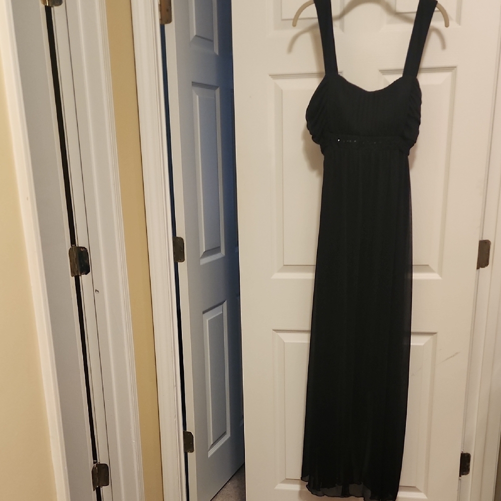 Connected Apparel Black Maxi Dress with Empire Waist